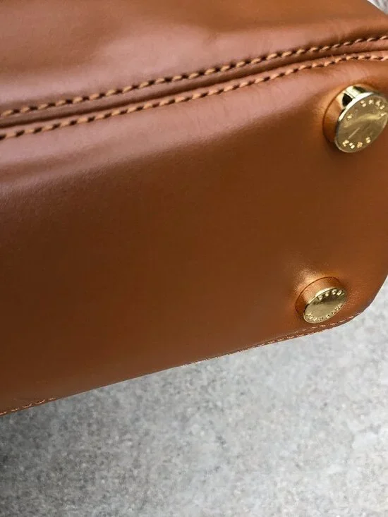 MICHAEL KORS Florence Satchel Purse Leather Brown Top Handle Hand Bag Shoulder - Picture 4 of 16